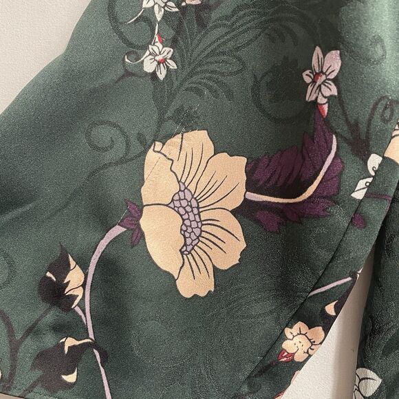 Chico's Floral Jacket Cardigan Tie Sleeves Art To Wear Blazer Size 2 Or 12/14 - Picture 9 of 14